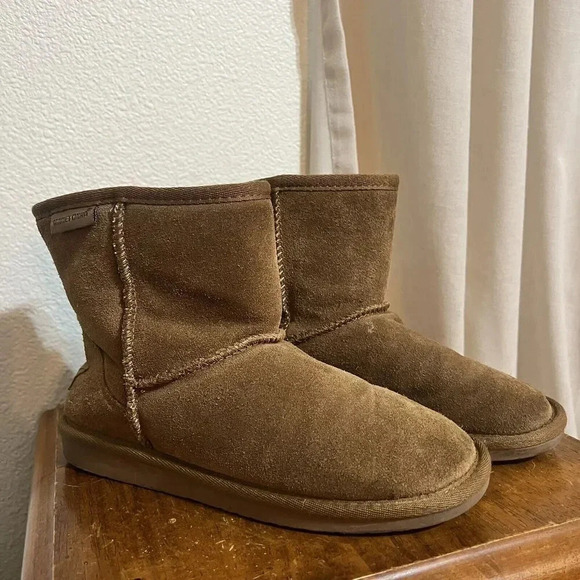 Minnetonka Women's Olympia Brown Suede Cozy Warm Fur Lined Bootie Mini Size 6 M - Picture 2 of 10